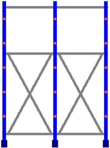 Kragarmregal einseitig, 2 Felder, Höhe 3000 mm, Armtiefe 400-700 mm