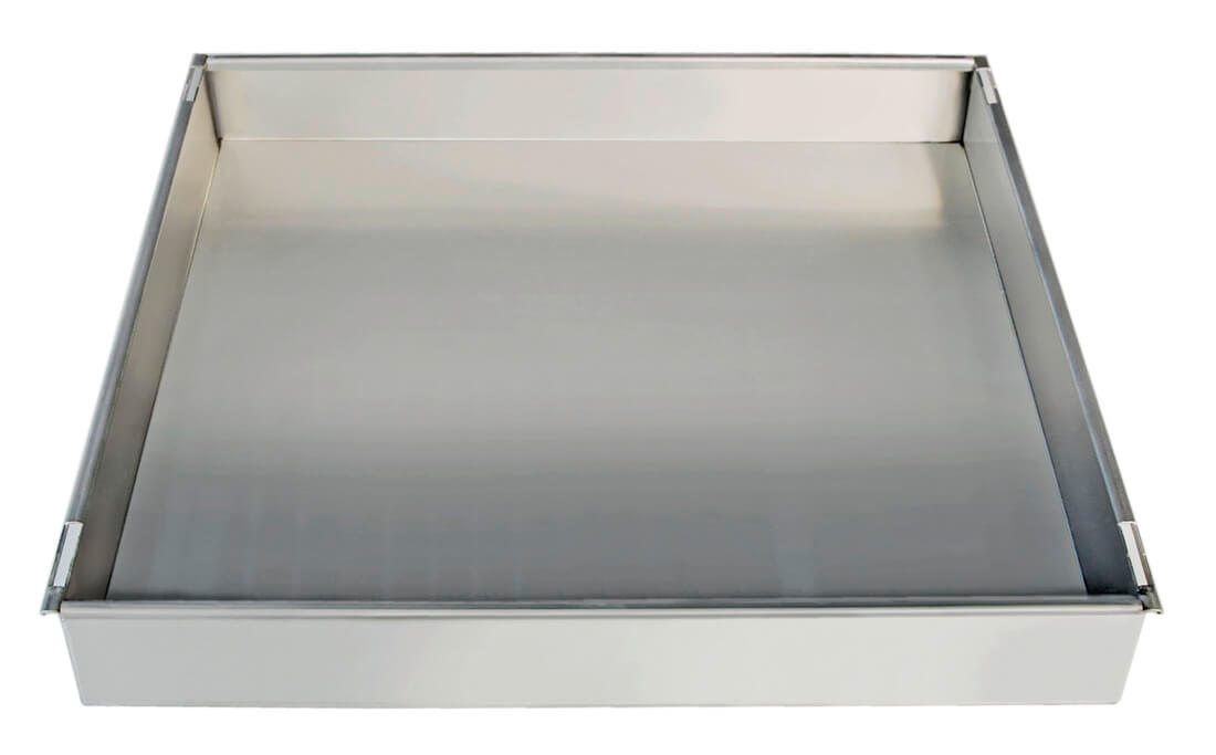 Wannenboden Edelstahl für Abteilbreite von 450 mm, 6 Liter