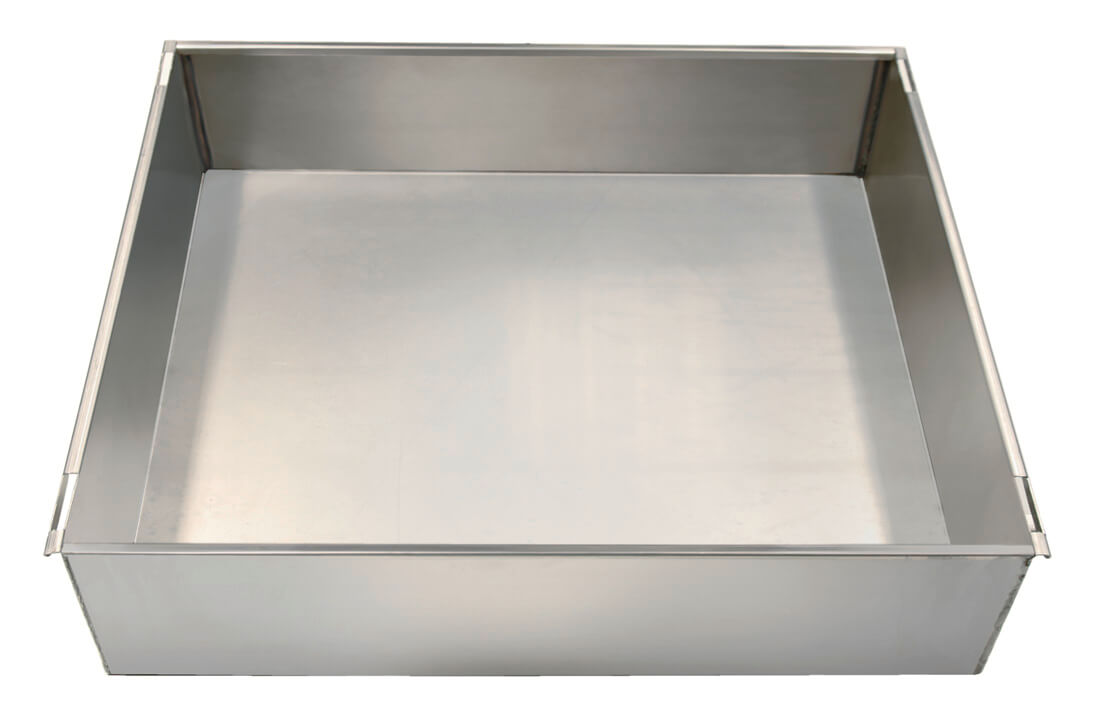 Bodenauffangwanne Edelstahl für Abteilbreite von 450 mm, 13 Liter