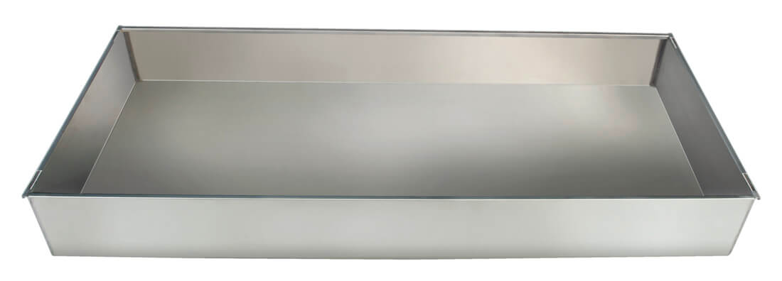 Bodenauffangwanne Edelstahl für Abteilbreite von 900 mm, 30 Liter