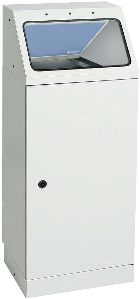 Abfalltrennsystem Modell FP45, blauer Einwurf, selbstlöschend