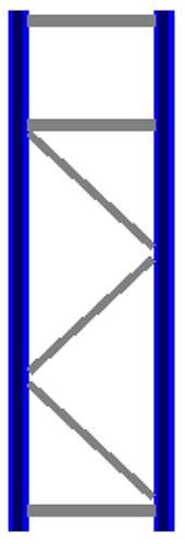 Seitenrahmen/Ständer Höhe 2500 mm Tiefe 800 mm für Längen 1825, 2700 und 3600 mm