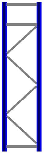 Seitenrahmen/Ständer Höhe 3000 mm Tiefe 800 mm für Längen 1825, 2700 und 3600 mm
