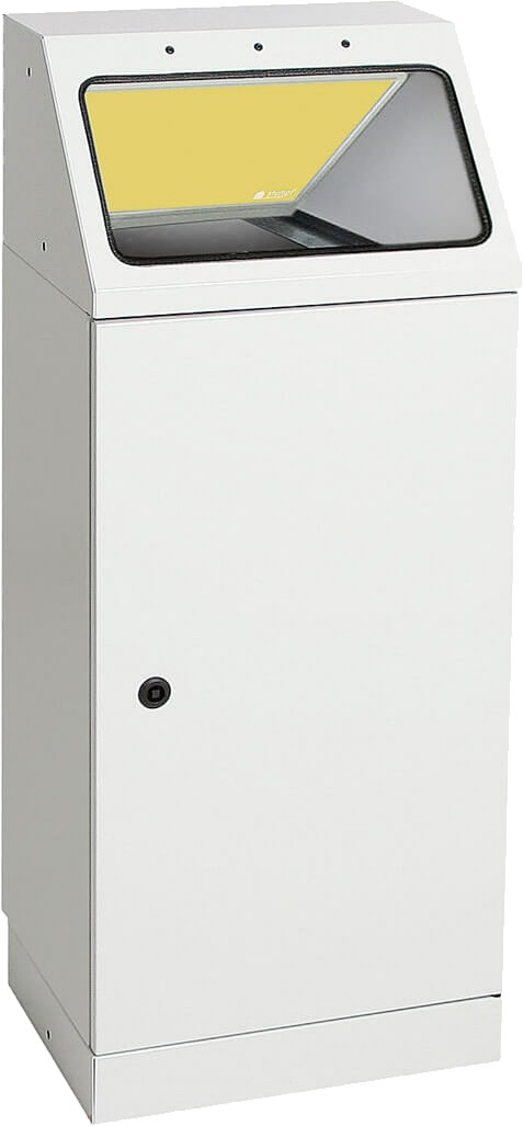 Abfalltrennsystem Modell FP45, gelber Einwurf, selbstlöschend