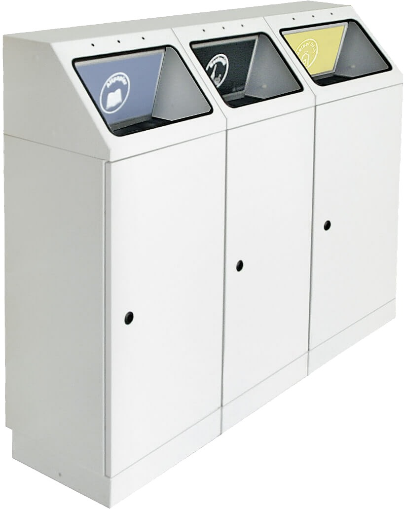 Abfalltrennsystem Modell FP45, 3-fach Station, selbstlöschend