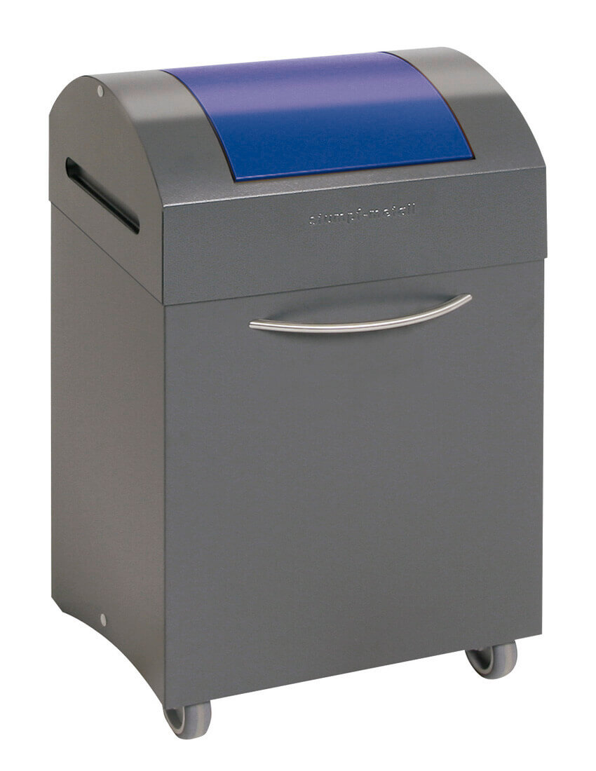 Abfalltrennsystem Modell TS2000, 45 Liter, blauer Einwurf, selbstlöschend