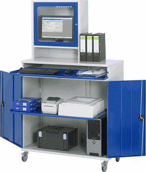 Computer-Schrank - Modell 65, B 1100 x T 520 x H 1860 mm