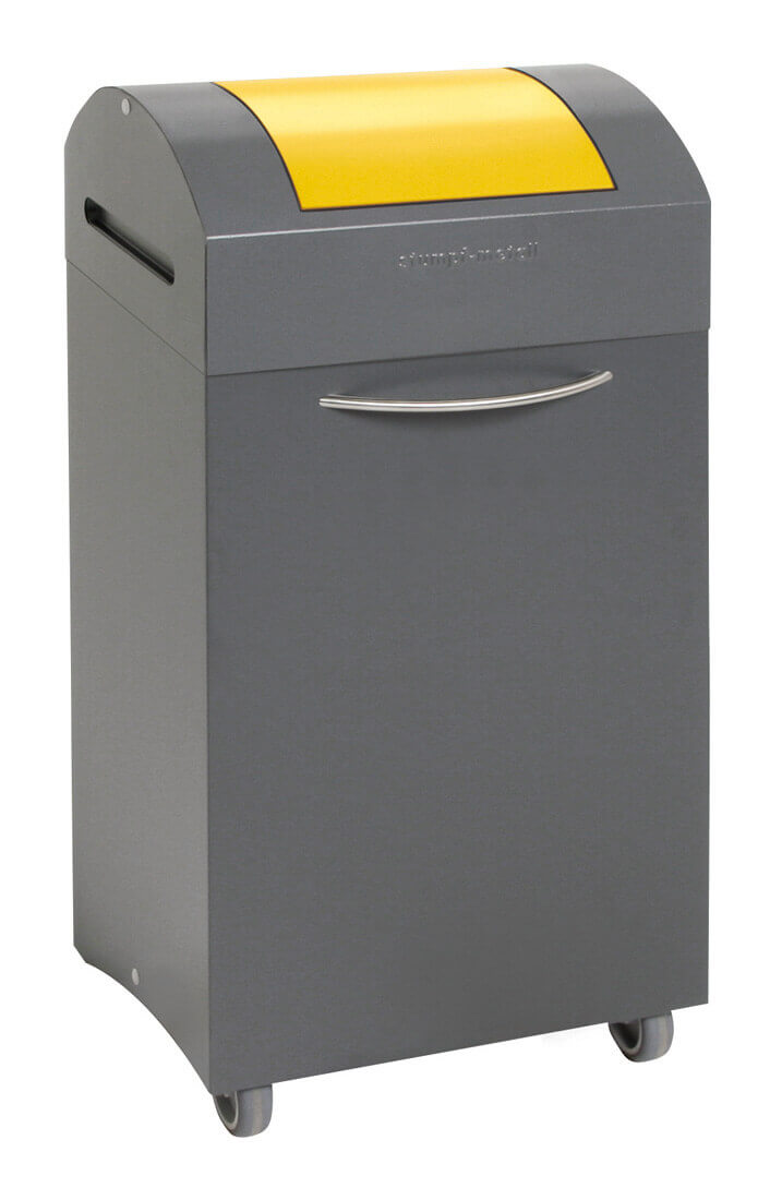 Abfalltrennsystem Modell TS2000, 60 Liter, gelber Einwurf, selbstlöschend