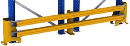 Seitenrahmen-Rammschutz für Palettenregale, Doppelzeilen, Rahmenstärke 76 mm