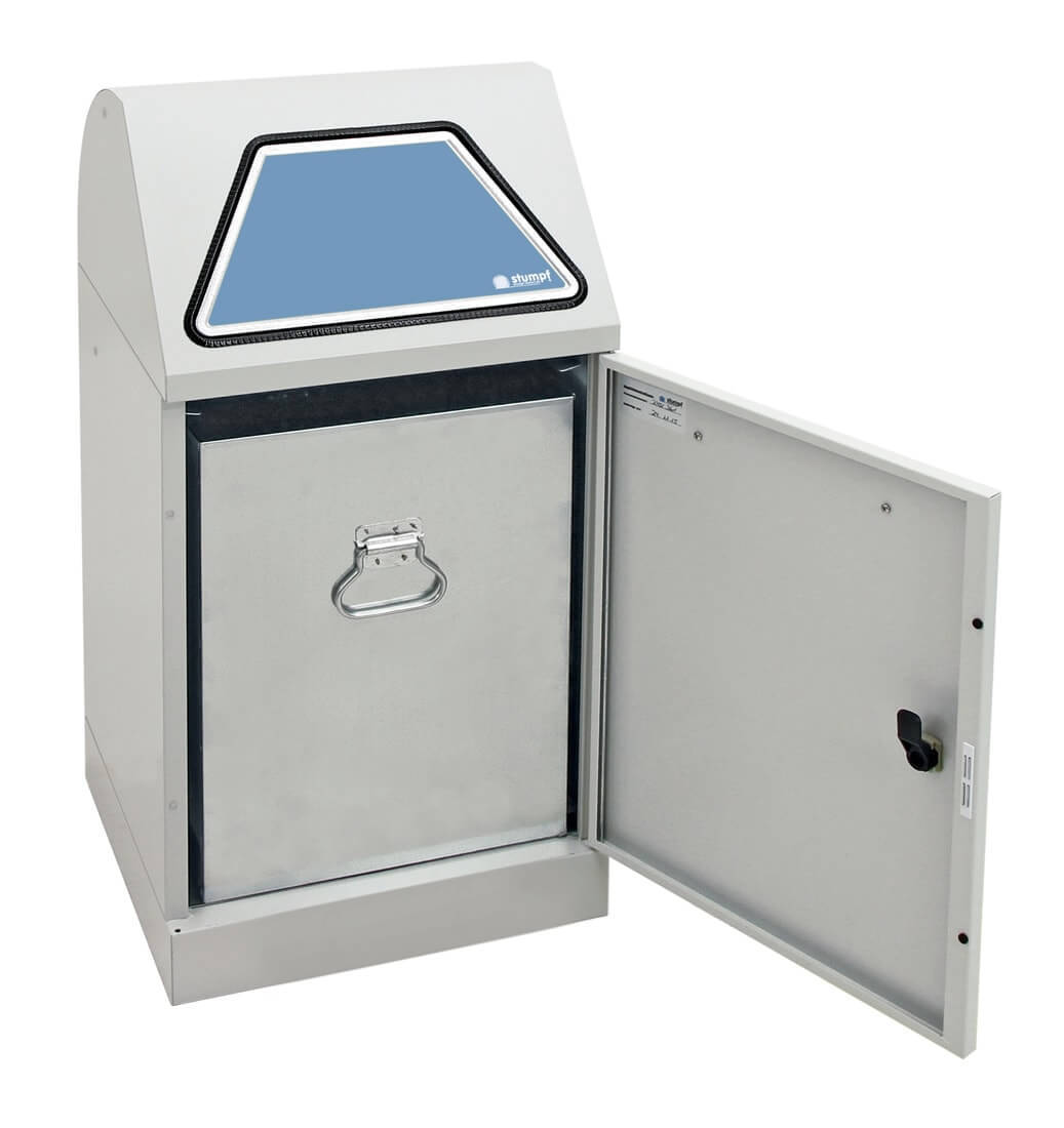Abfalltrennsystem Modell Vario 45 Liter, mit Handbedienung, mit verzinktem Innenbehälter lichtgrau