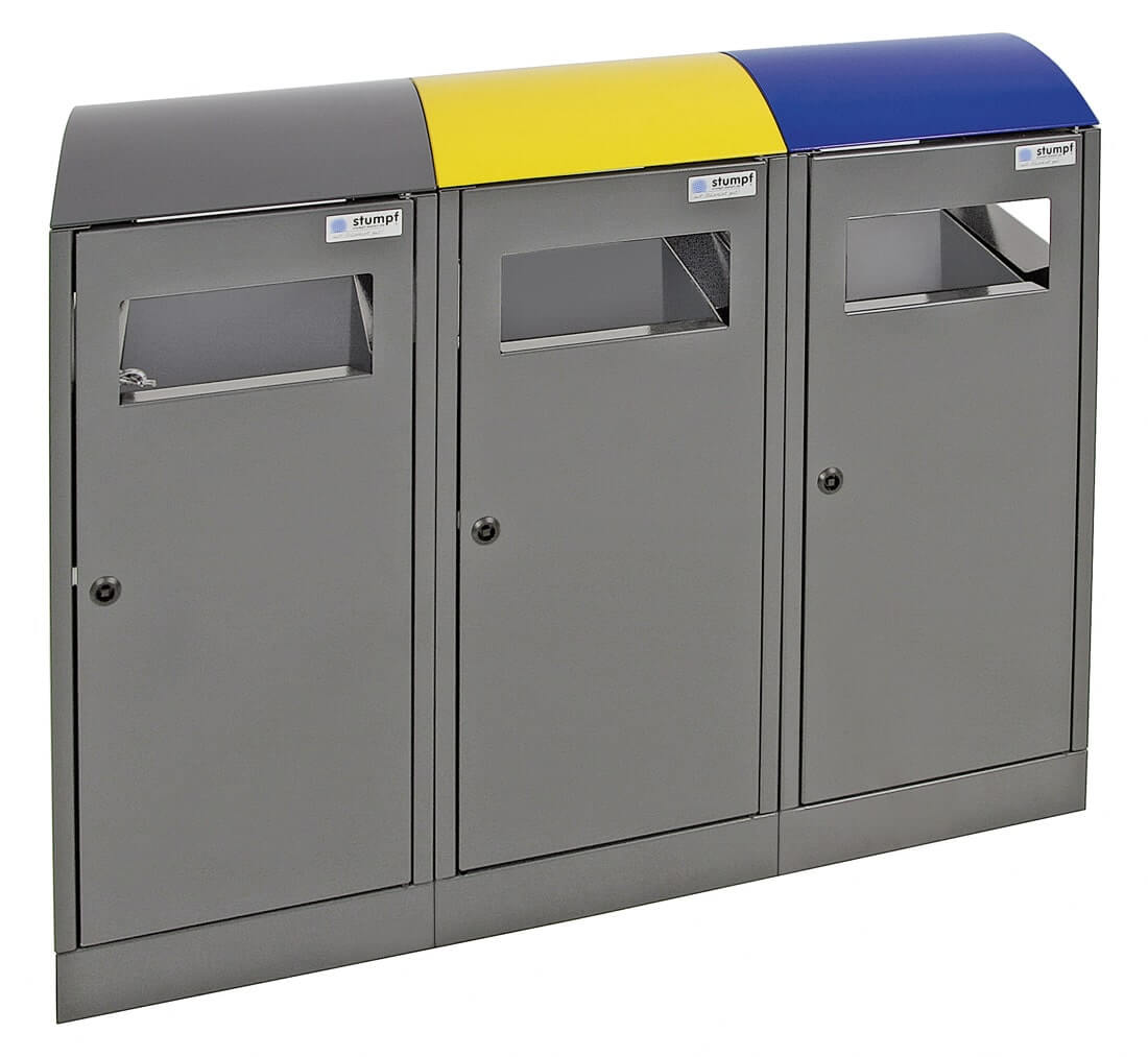 Abfalltrennung Modell A³ - 3 x 40 L 3-fach Station