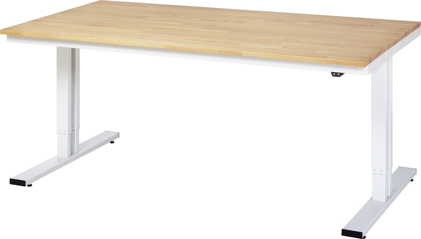 Arbeitstisch 2000x1000x720-1120 mm BxTxH mit Buche-Massiv-Platte 25 mm