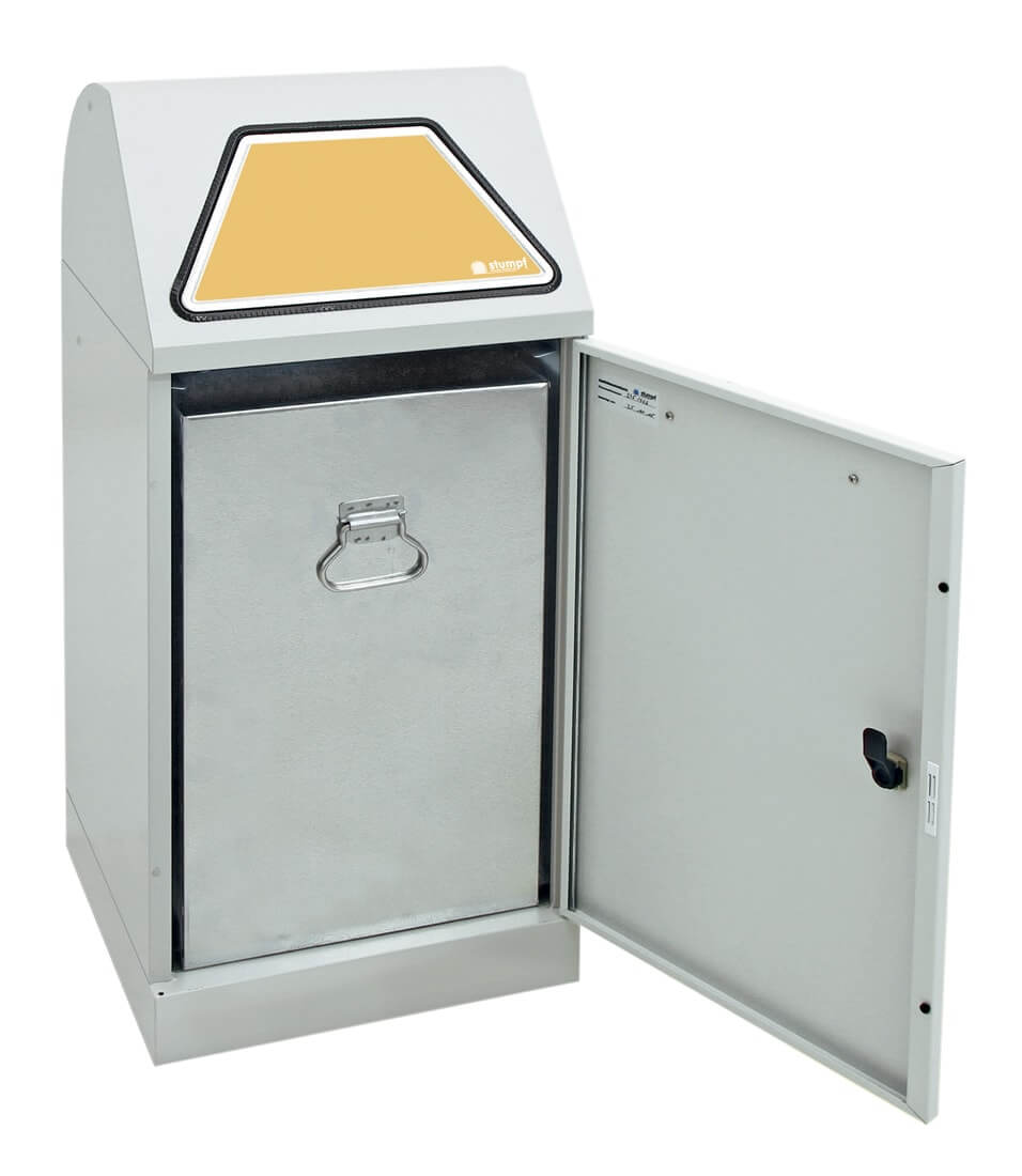 Abfalltrennsystem Modell Vario 60 Liter, mit Handbedienung, mit verzinktem Innenbehälter lichtgrau