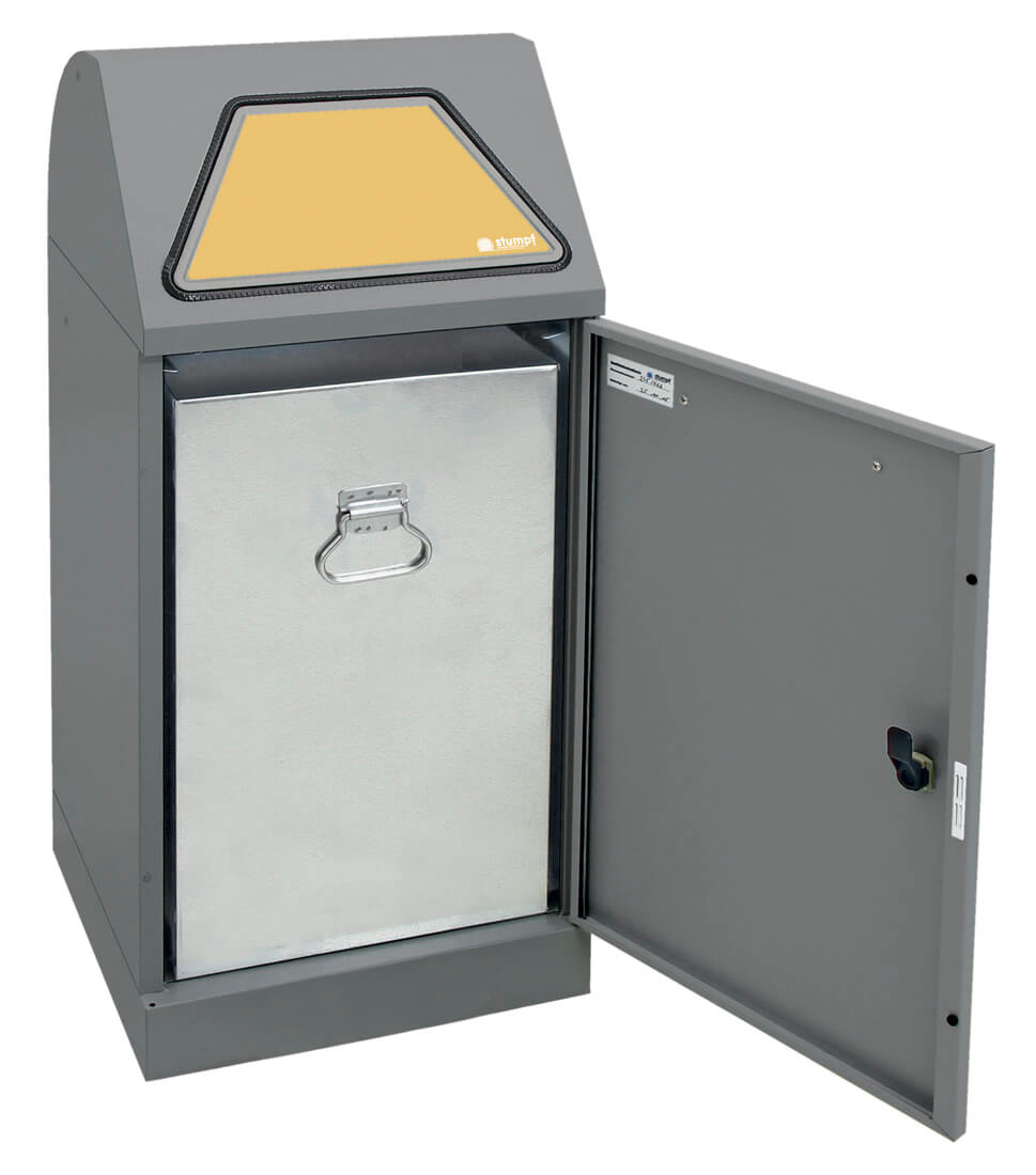 Abfalltrennsystem Modell Vario 60 Liter, mit Handbedienung, mit verzinktem Innenbehälter graualu-struktur