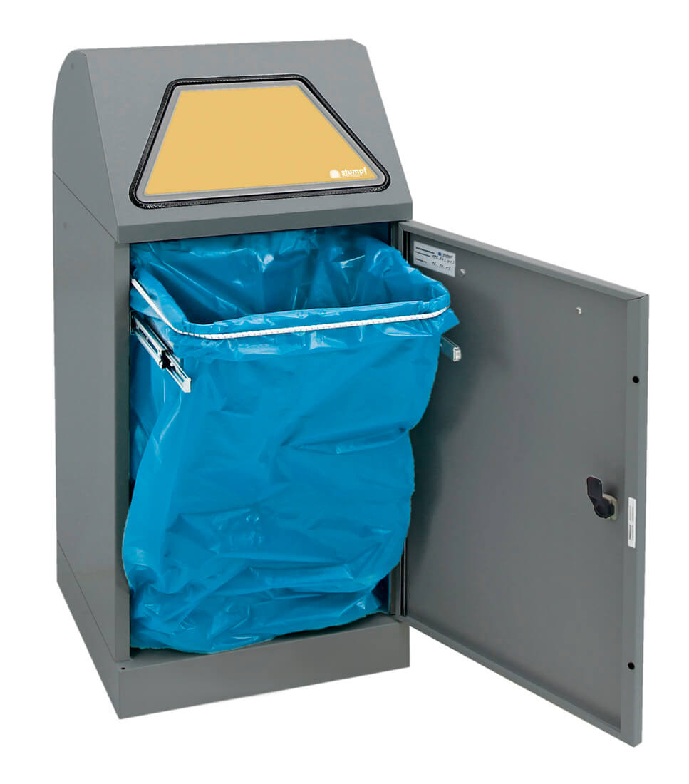Abfalltrennsystem Modell Vario 60 Liter, mit Handbedienung, mit ProSlide©-System: graualu-struktur