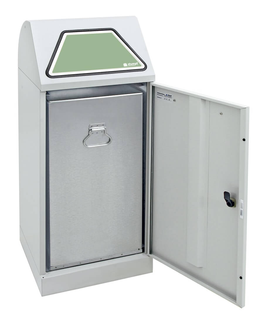 Abfalltrennsystem Modell Vario 75 Liter, mit Handbedienung, mit verzinktem Innenbehälter lichtgrau