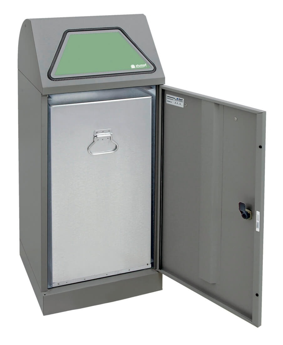 Abfalltrennsystem Modell Vario 75 Liter, mit Handbedienung, mit verzinktem Innenbehälter graualu-struktur