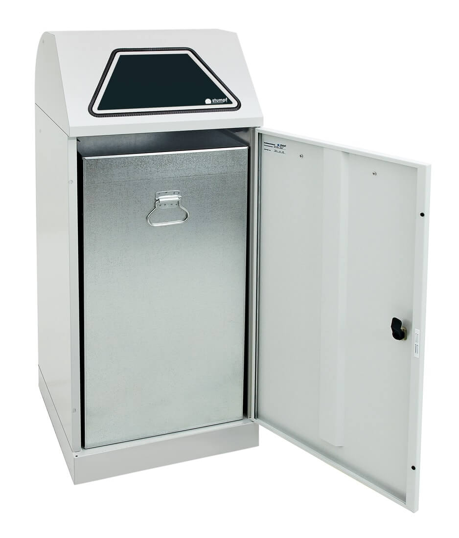 Abfalltrennsystem Modell Vario 120 Liter, mit Handbedienung, mit verzinktem Innenbehälter lichtgrau