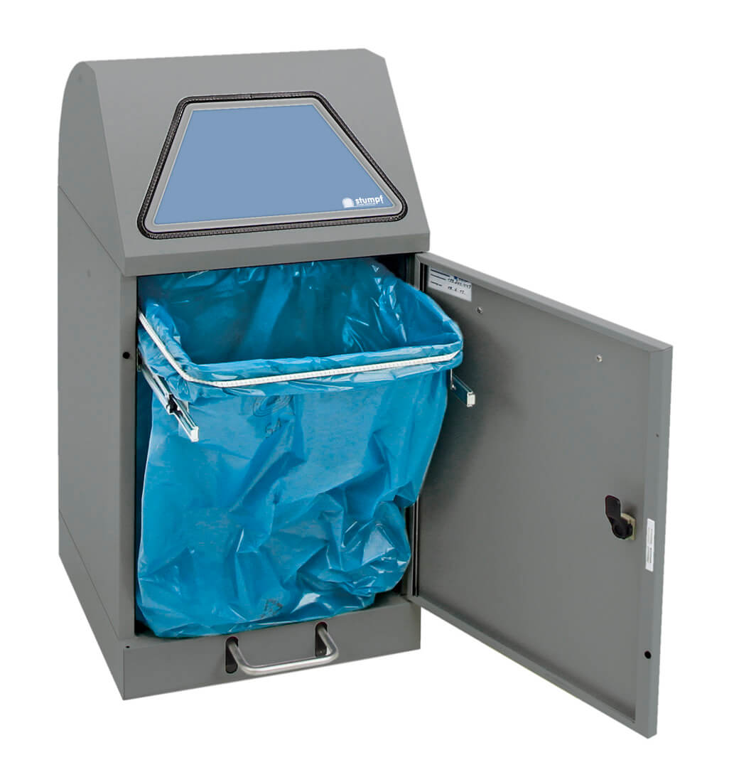 Abfalltrennsystem Modell Vario 45 Liter, mit Trethebel, mit ProSlide©-System graualu-struktur
