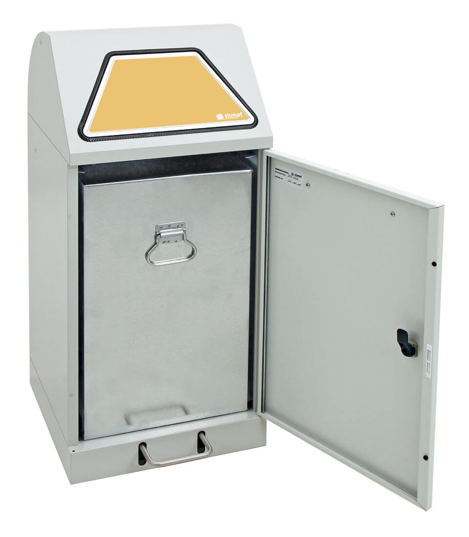 Abfalltrennsystem Modell Vario 60 Liter, mit Trethebel,  mit verzinktem Innenbehälter lichtgrau