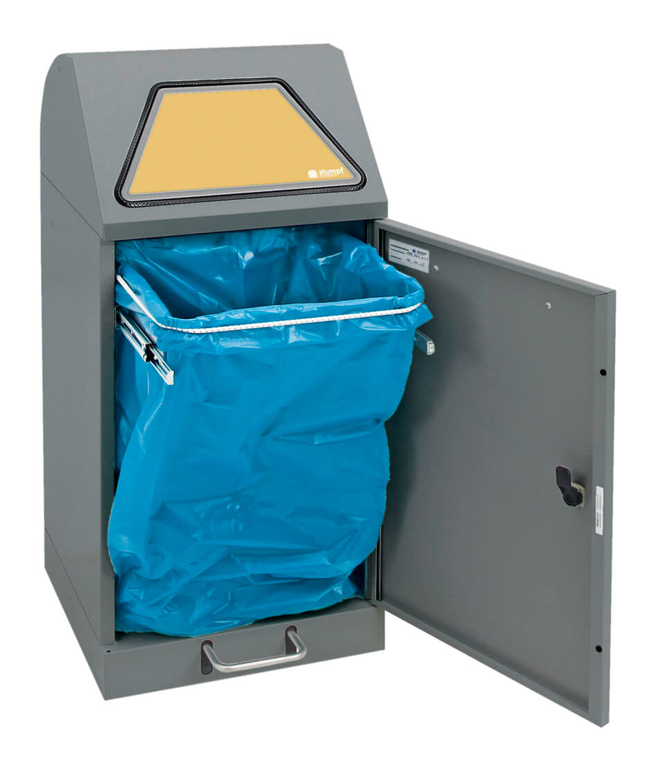 Abfalltrennsystem Modell Vario 60 Liter, mit Trethebel, mit ProSlide©-System graualu-struktur
