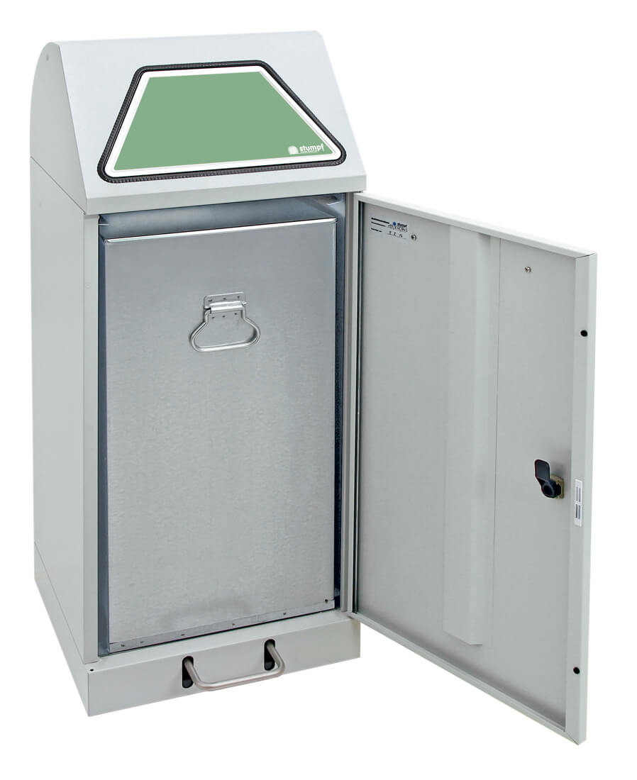 Abfalltrennsystem Modell Vario 75 Liter, mit Trethebel,  mit verzinktem Innenbehälter lichtgrau