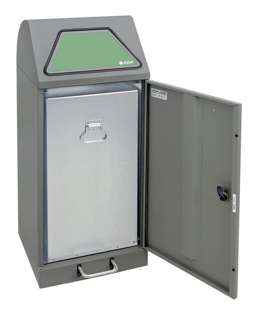 Abfalltrennsystem Modell Vario 75 Liter, mit Trethebel,  mit verzinktem Innenbehälter graualu-struktur