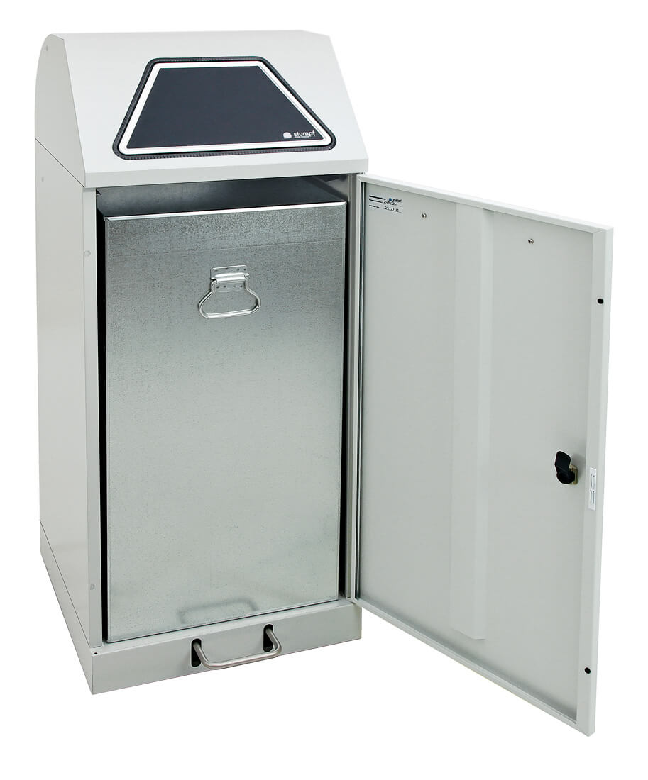 Abfalltrennsystem Modell Vario 120 Liter, mit Trethebel,  mit verzinktem Innenbehälter lichtgrau