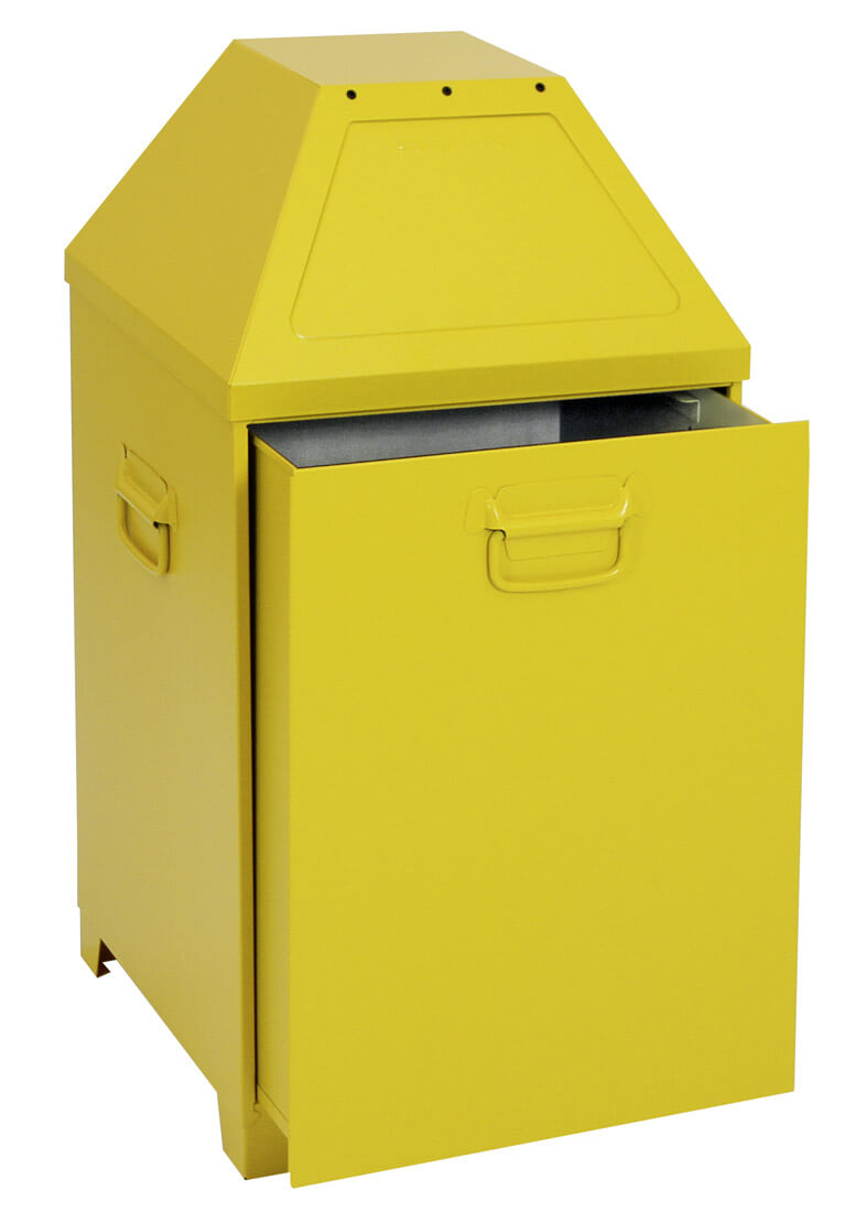 Abfalltrennsystem Modell ABF 95 Liter, RAL 1003 signalgelb, Einsatz herausnehmbar