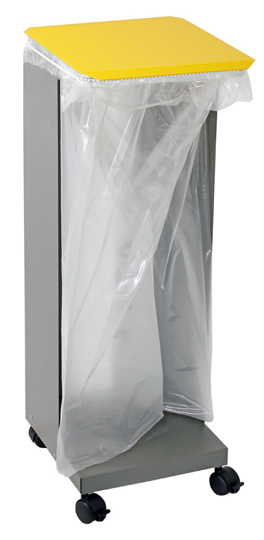 Müllsackhalter Modell HM 75 mit Deckel, fahrbar, Diverse Farben