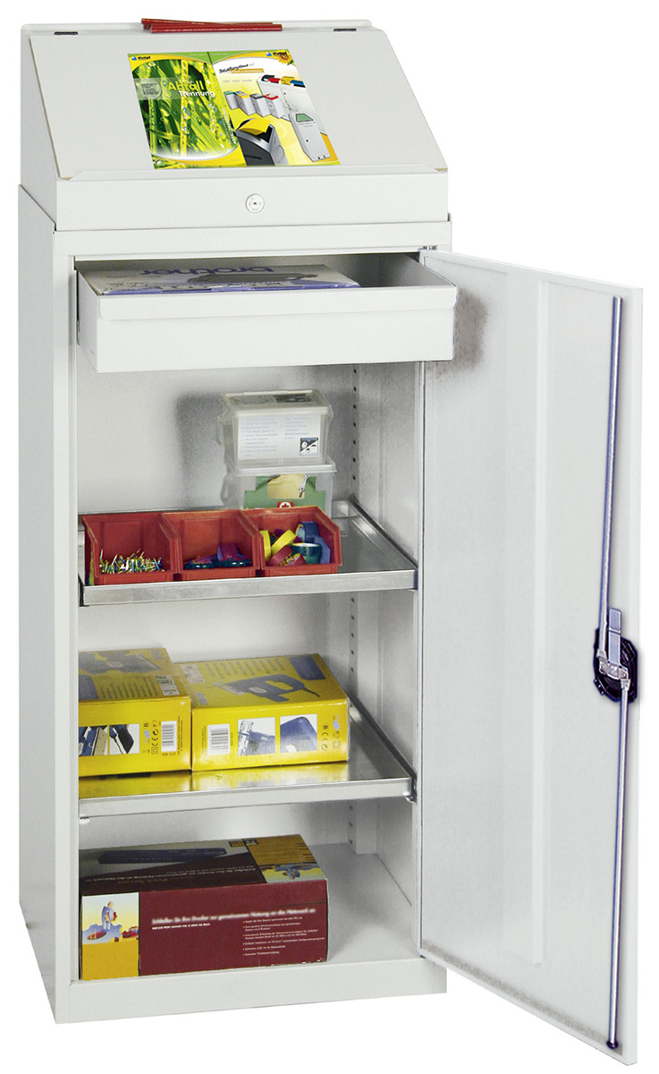 Schrankpult Serie 2000, grau, stationär