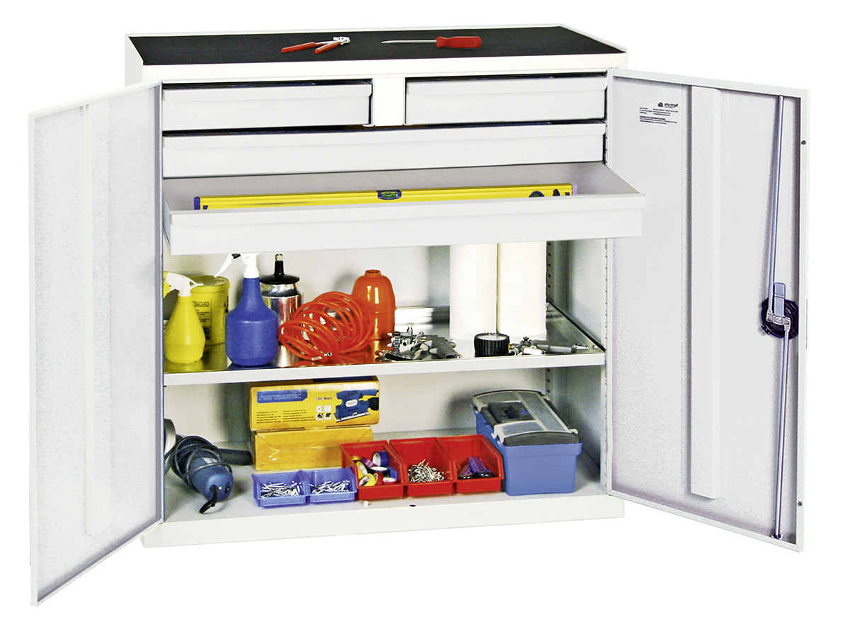 Werkzeug/- Beistellschrank Serie 2000, mit Teleskopauszügen, 1000x1000x500 mm HxBxT