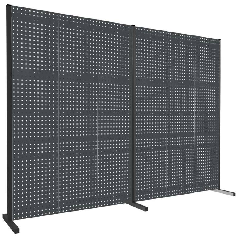 Trennwand mit Lochplatten, Doppelfeld gerade, Länge 3000 mm