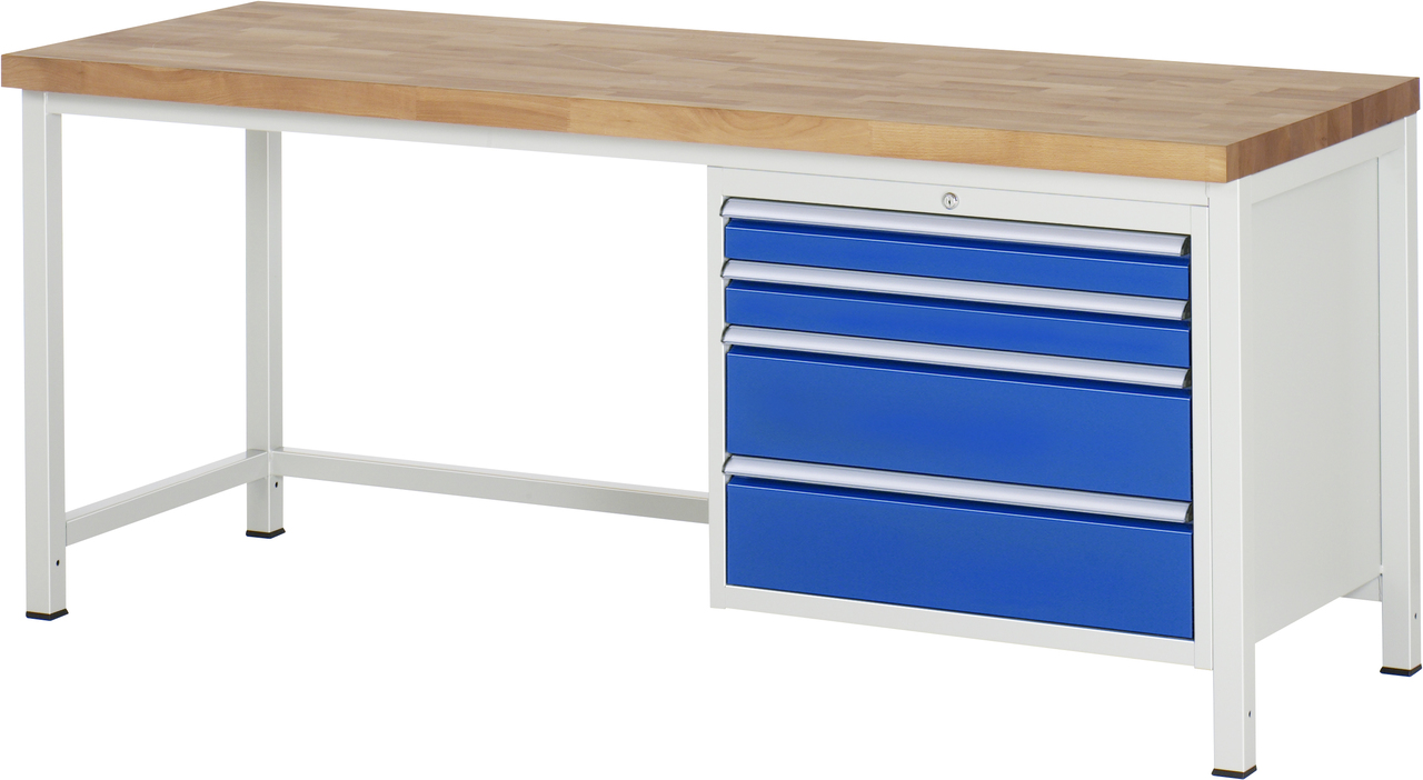 Werkbank Modell 8261, B 2000xT 700xH 840-1040mm, Buche-Massiv-Platte 40mm