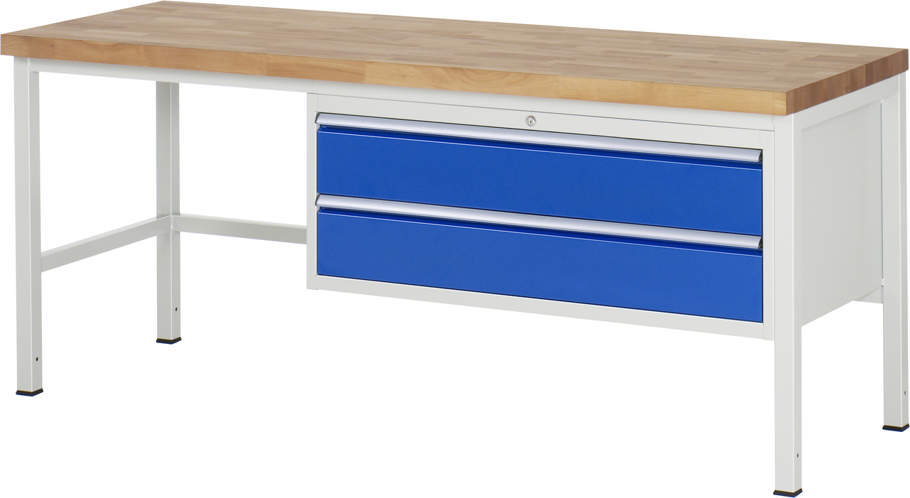 Werkbank Modell 8325, B 2000xT 700xH 840-1040mm, Buche-Massiv-Platte 40mm