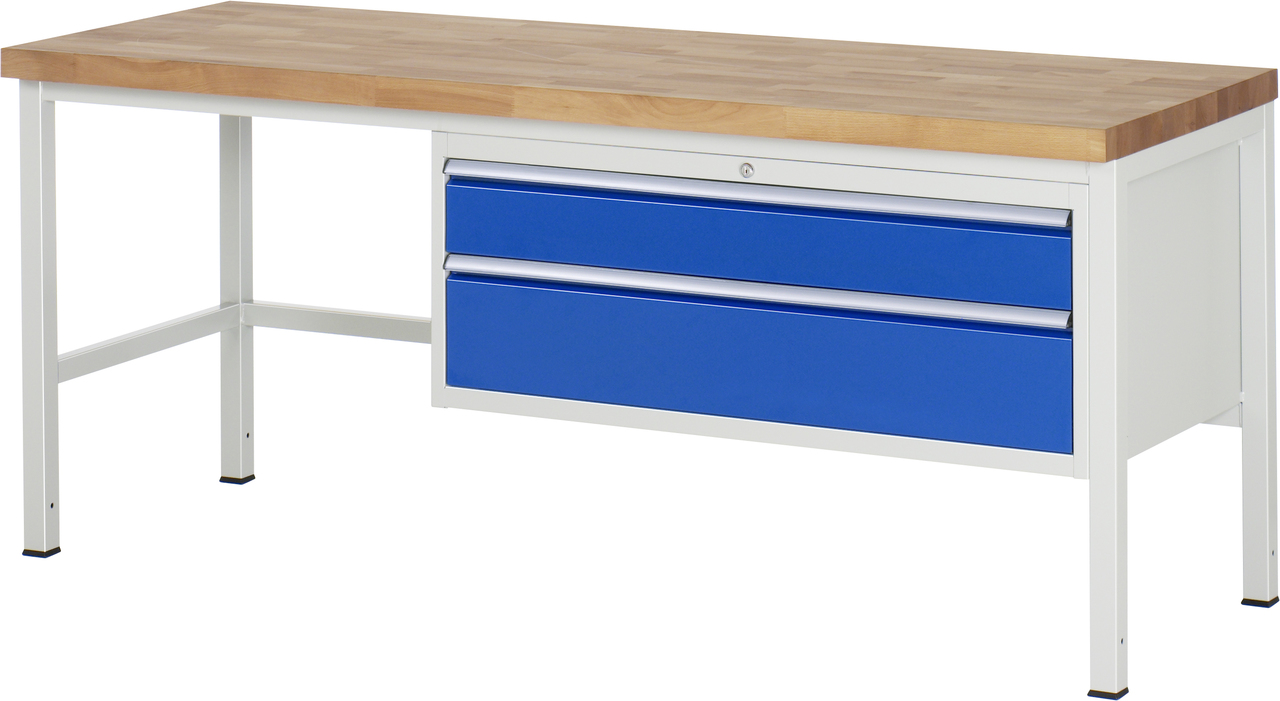 Werkbank Modell 8323, B 2000xT 700xH 840-1040mm, Buche-Massiv-Platte 40mm