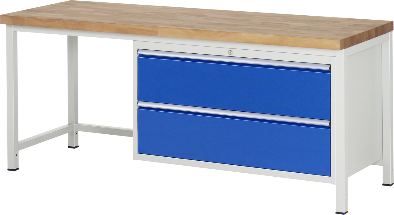 Werkbank Modell 8355, B 2000xT 700xH 840-1040mm, Buche-Massiv-Platte 40mm