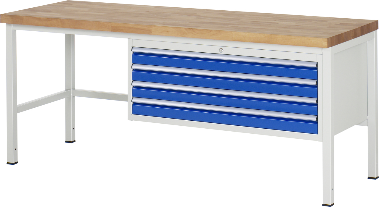 Werkbank Modell 8333, B 2000xT 700xH 840-1040mm, Buche-Massiv-Platte 40mm