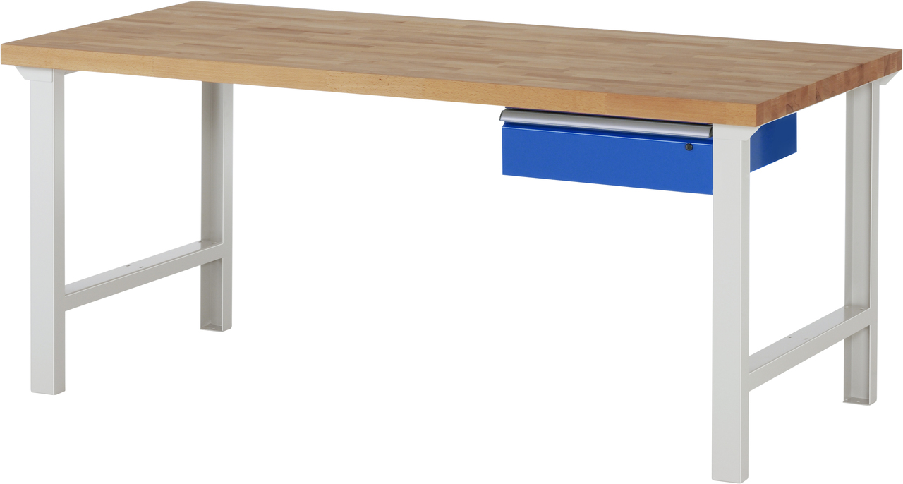 Werkbank Modell 7002, B 2000 x T 900 x H 840 mm, Buche-Massiv-Platte 40 mm