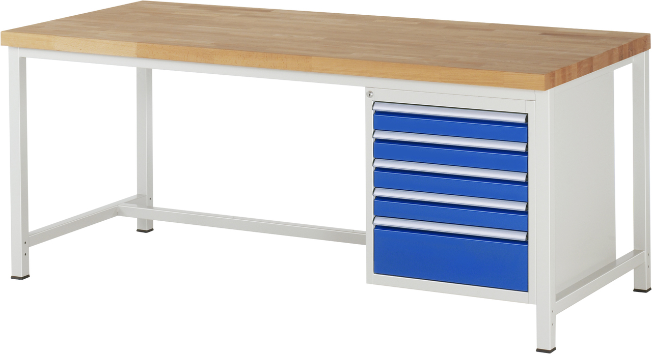 Werkbank Modell 8168, B 2000xT 900xH 840mm, Buche-Massiv-Platte 40mm