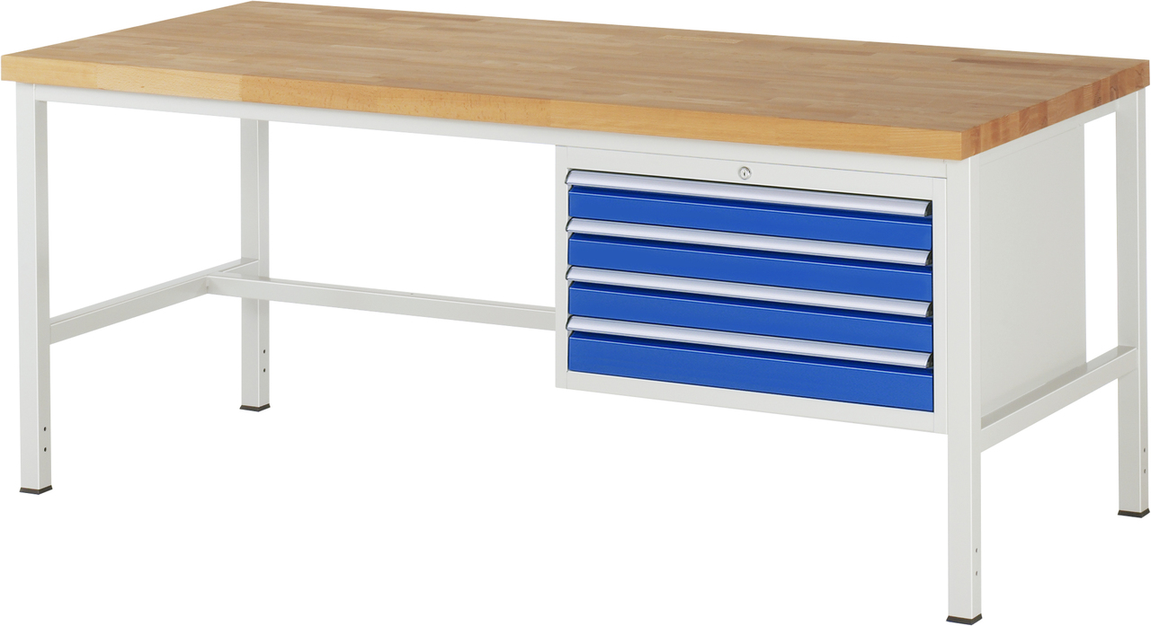 Werkbank Modell 8233, B 2000xT 900xH 840mm, Buche-Massiv-Platte 40mm