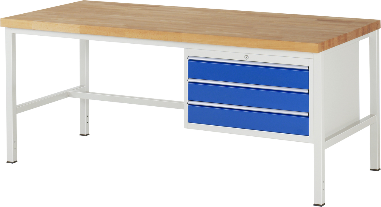 Werkbank Modell 8227, B 2000xT 900xH 840mm, Buche-Massiv-Platte 40mm