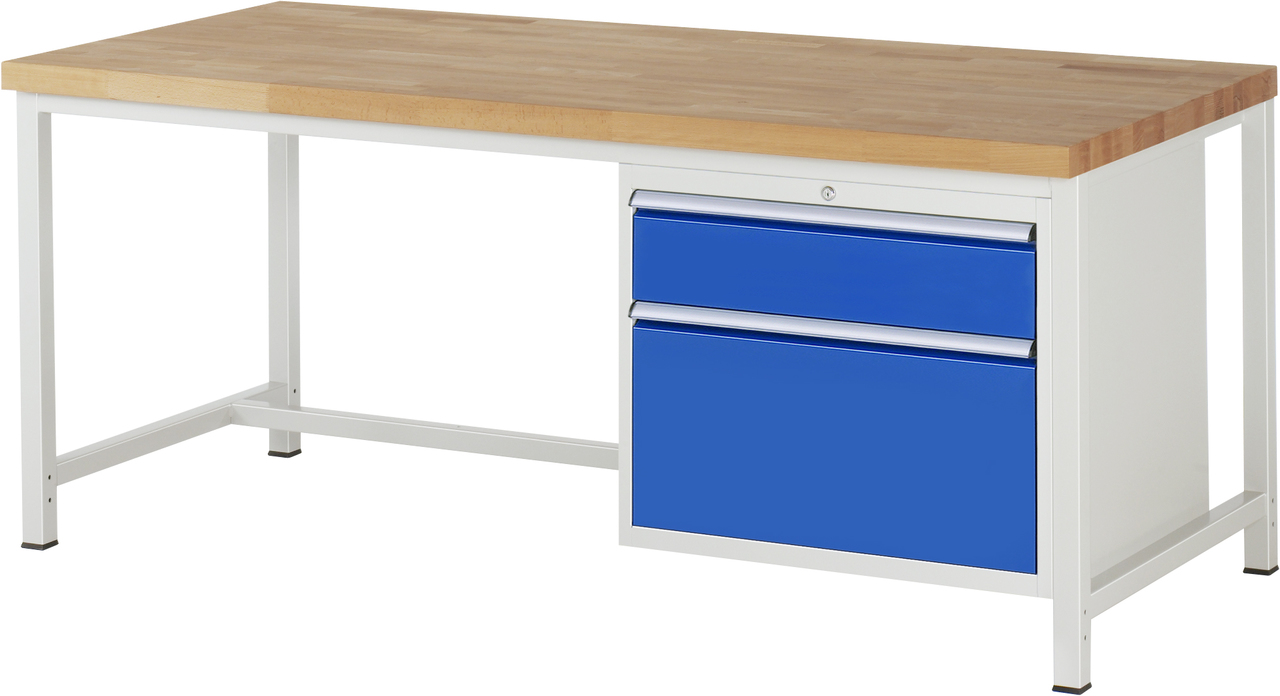 Werkbank Modell 8256, B 2000xT 900xH 840mm, Buche-Massiv-Platte 40mm