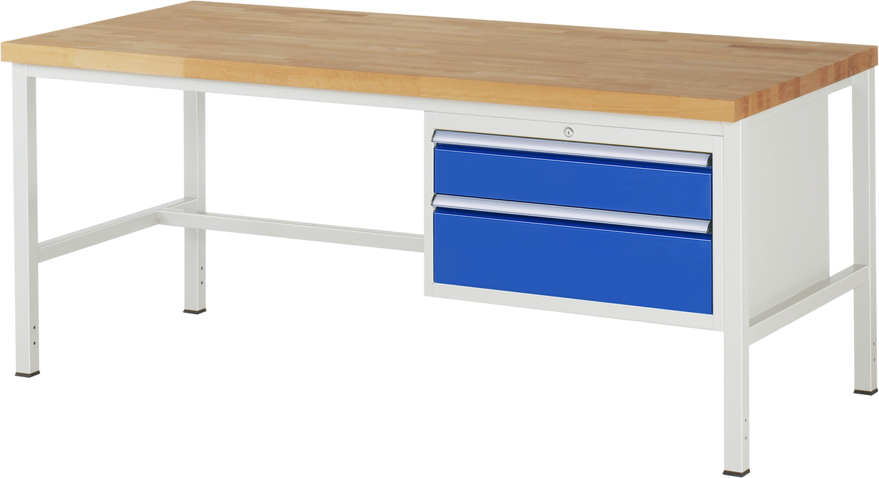 Werkbank Modell 8223, B 2000xT 900xH 840mm, Buche-Massiv-Platte 40mm