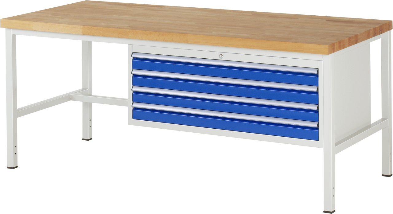 Werkbank Modell 8333, B 2000xT 900xH 840mm, Buche-Massiv-Platte 40mm