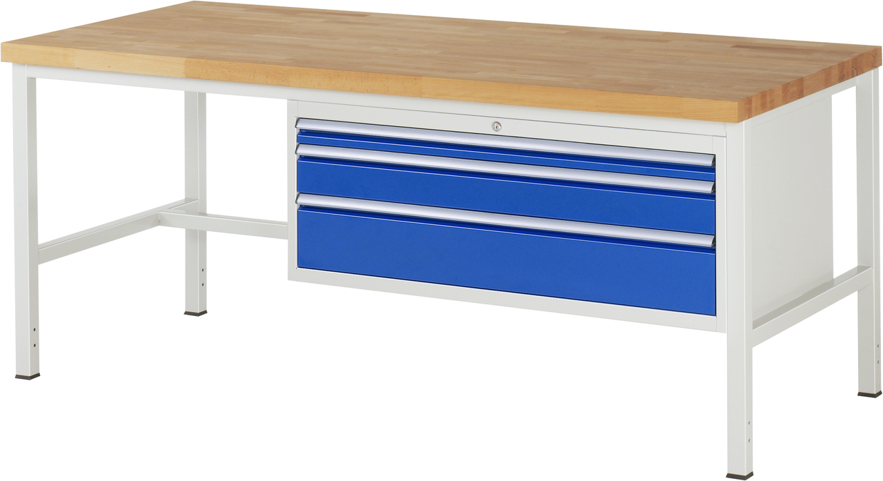 Werkbank Modell 8326, B 2000xT 900xH 840mm, Buche-Massiv-Platte 40mm