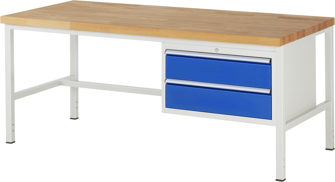 Werkbank Modell 8225, B 2000xT 900xH 840-1040mm, Buche-Massiv-Platte 40mm