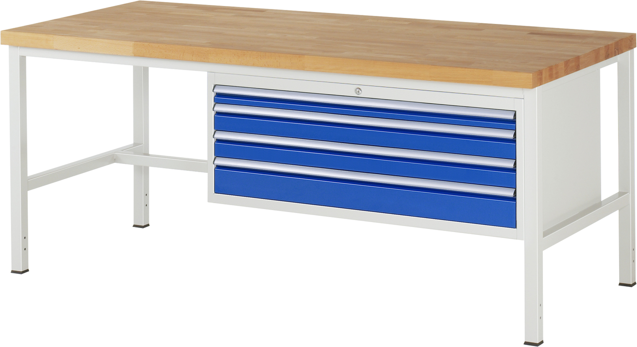 Werkbank Modell 8332, B 2000xT 900xH 840-1040mm, Buche-Massiv-Platte 40mm