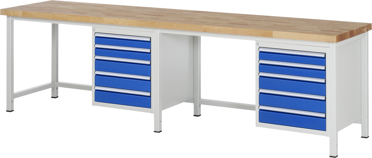 Werkbank Modell 8171, B 3000xT 700xH 840mm, Buche-Massiv-Platte 40mm