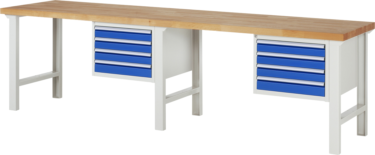 Werkbank Modell 7000, B 3000 x T 700 x H 840 mm, Buche-Massiv-Platte 40 mm